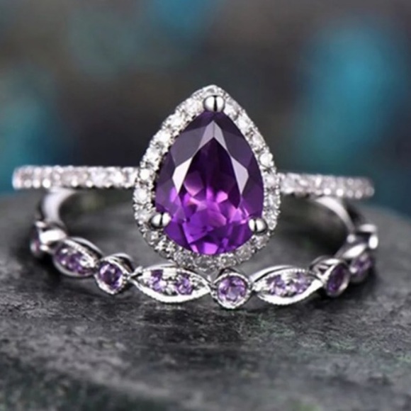 Jewelry - New sterling silver purple stone engagement rings